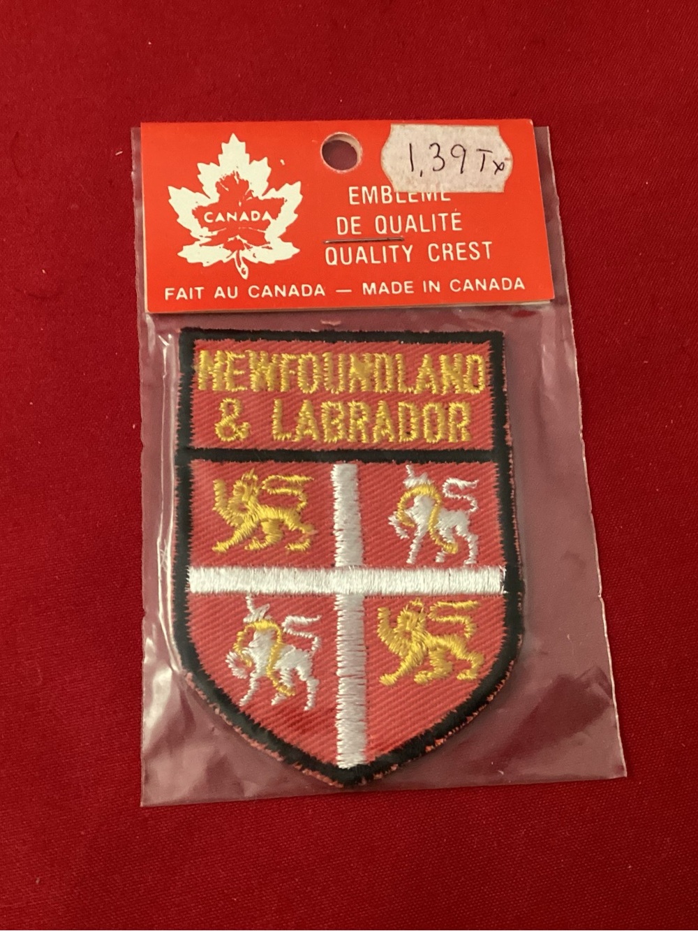 Newfoundland & Labrador Red Shield Crest Patch